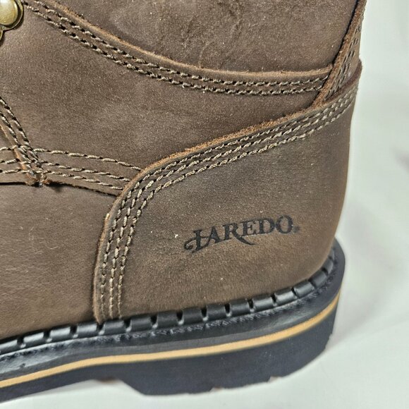 Laredo Brown Ruf Rider Steel Toe Lace Up Boots Men\'s Size 8.5 66344 main image 13